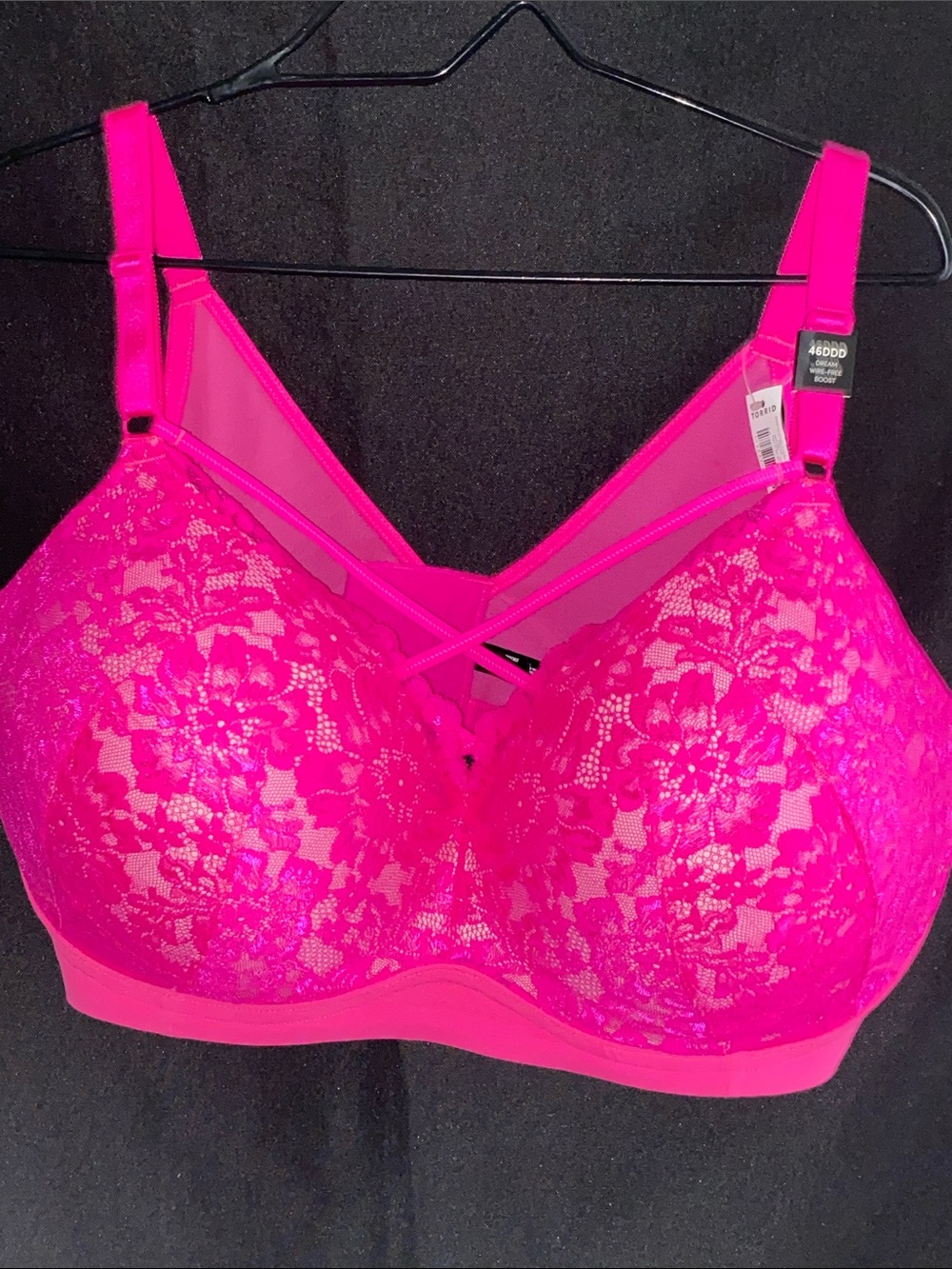 NWT torrid 46DDD PINK Lace Dream Wire Free Boost Full-Coverage Bra Adj Straps - Picture 4 of 11